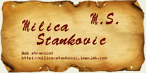 Milica Stanković vizit kartica